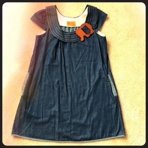 Unique A-Line soft Denim Dress by Voom! Size L